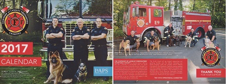 2017 LAPS and Langley Firefighters Calendar (front and back)